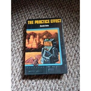 The PRACTICE EFFECT by David Brin 1984 Bantam HCDJ Gutter Seam Code